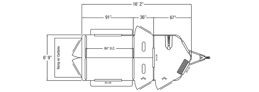Sundowner Sportman Bumper Pull Trailer Floorplan