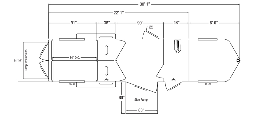 Sundowner Sportman Bumper Pull Trailer Floorplan