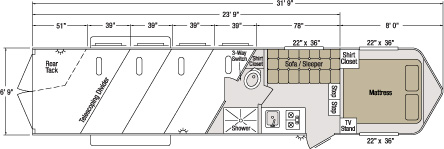 Sundowner Sportman Bumper Pull Trailer Floorplan