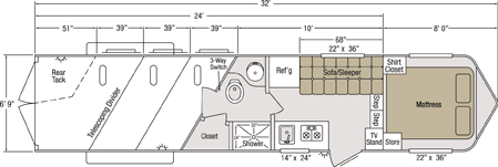 Sundowner Sportman Bumper Pull Trailer Floorplan
