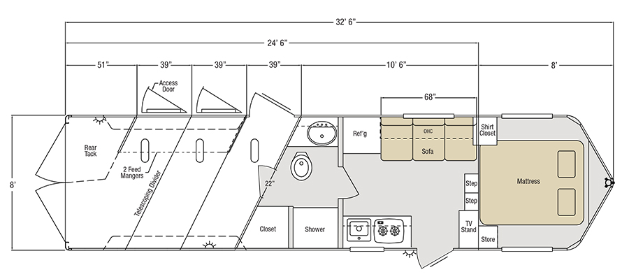 Sundowner Sportman Bumper Pull Trailer Floorplan