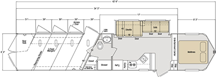 Sundowner Sportman Bumper Pull Trailer Floorplan