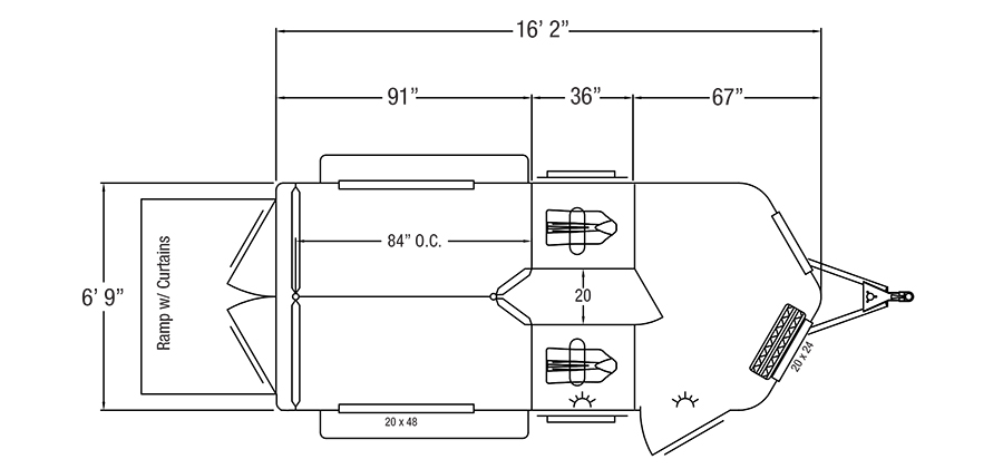 Sundowner Sportman Bumper Pull Trailer Floorplan
