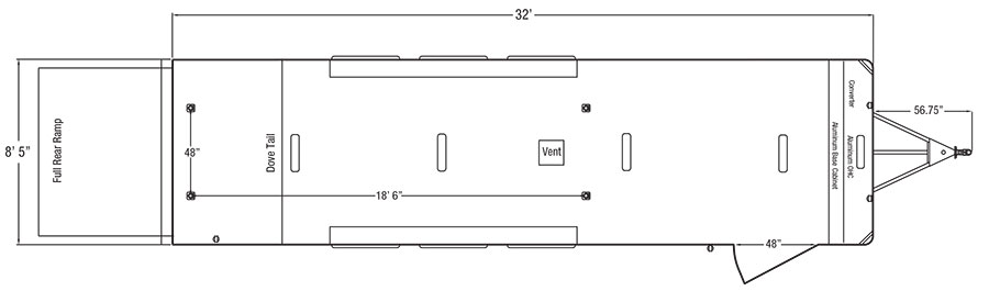 Sundowner 32ft Race Series Trailer Floorplan