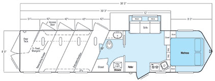 Sundowner Sportman Bumper Pull Trailer Floorplan