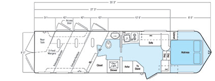 Sundowner Sportman Bumper Pull Trailer Floorplan