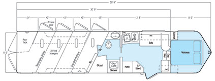 Sundowner Sportman Bumper Pull Trailer Floorplan