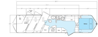 Sundowner Sportman Bumper Pull Trailer Floorplan