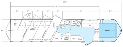 Sundowner Sportman Bumper Pull Trailer Floorplan