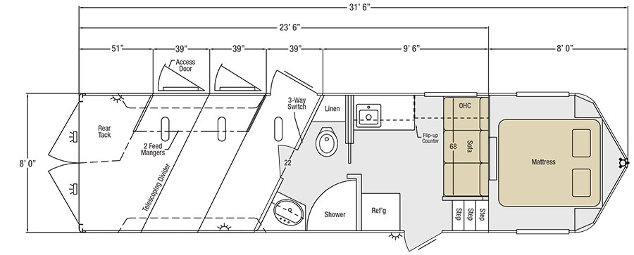 Sundowner Santa Fe Living Quarter Floorplan