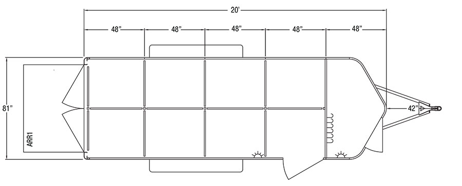 Sundowner Showman Bumper Pull Trailer Floorplan