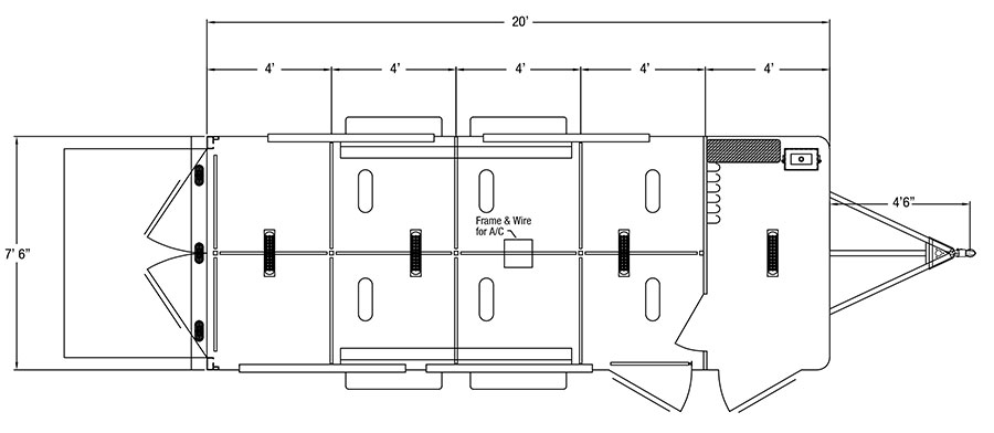 Sundowner Showman GT Bumper Pull Trailer Floorplan