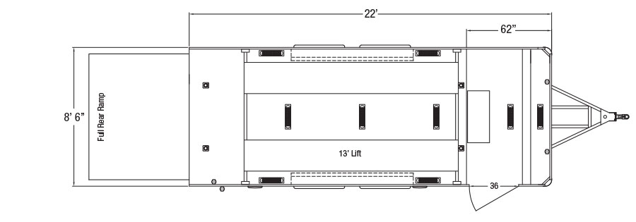 Sundowner 22ft Stacker Series Trailer Floorplan