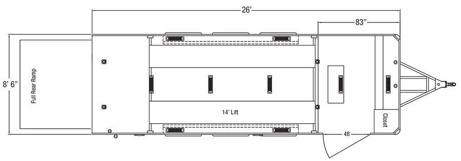 Sundowner 26ft Stacker Series Trailer Floorplan