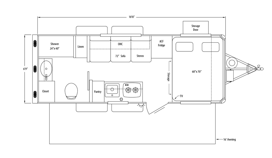 Sundowner TrailBlazer 1869 RV Floorplan