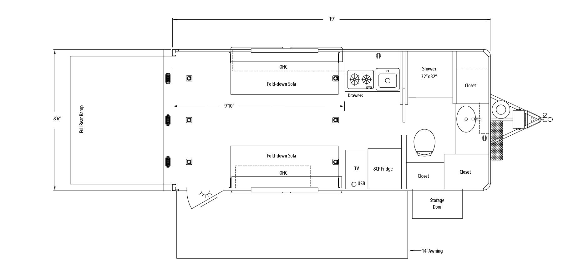 Sundowner TrailBlazer 1986 Toy Box Floorplan