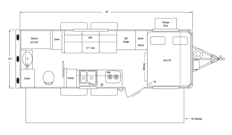 Sundowner TrailBlazer 2069 RV Floorplan