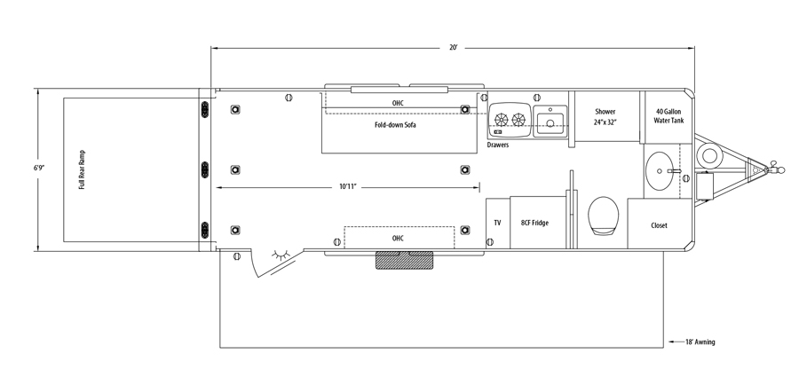 Sundowner TrailBlazer 2069 Toy Box Floorplan
