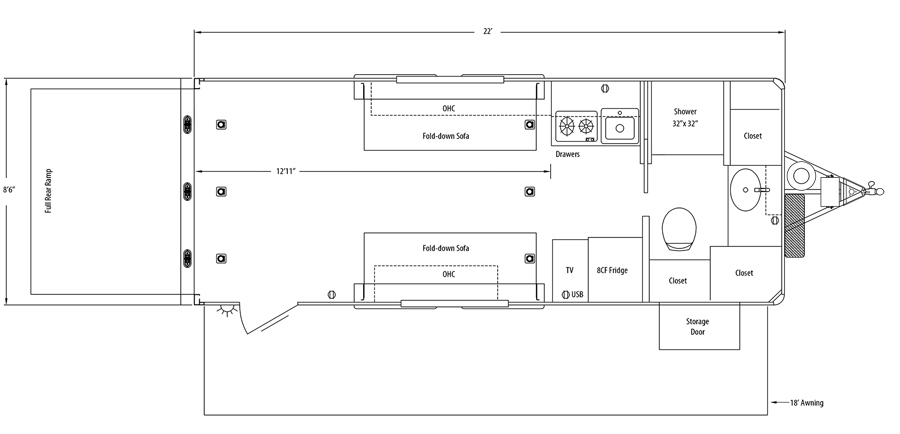Sundowner TrailBlazer 2286 Toy Box Floorplan