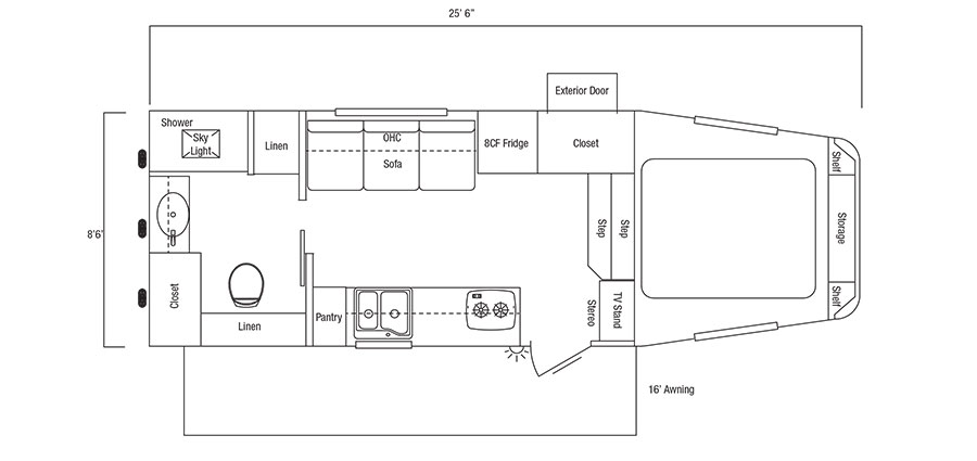Sundowner TrailBlazer 2586 RV Floorplan