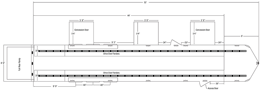Sundowner Wedge XTRA Auto Transport Trailer Floorplan