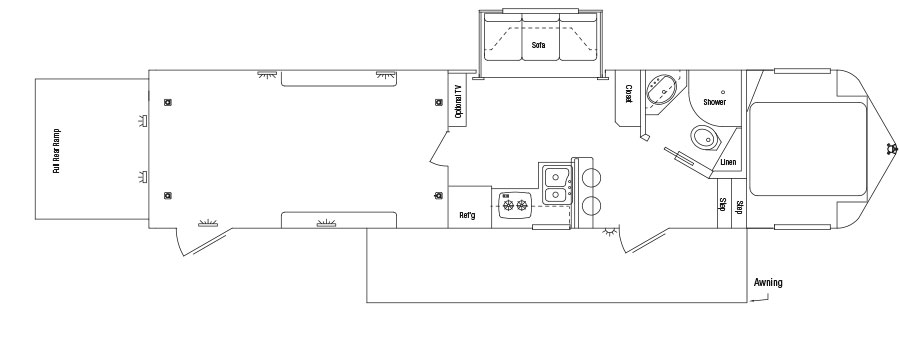 Sundowner Toy Hauler Gooseneck Trailer Floorplan
